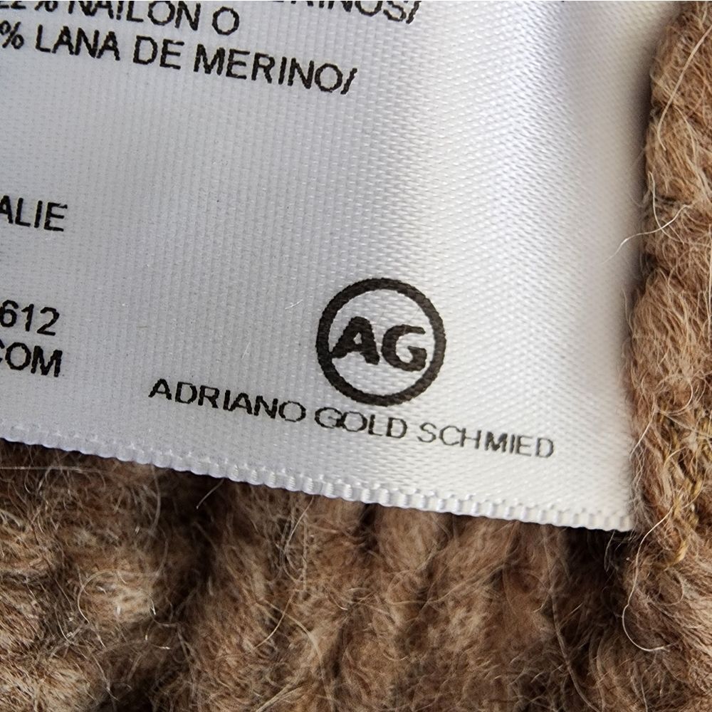 Ag Adriano Goldschmied Jeans Alpaca Wool Tan Camel Cable Knit Cardigan Unisex - Picture 11 of 16